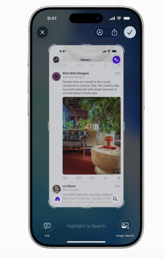 Apple Intelligence改善視覺智慧功能圖片