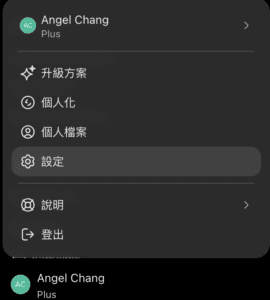 chatgpt的設定選項
